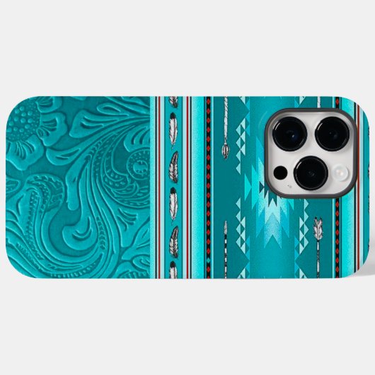 Navajo Tribal Turquoise Imitate Leather Tool Case-Mate iPhone Hülle (Rückseite (Horizontal))