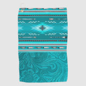 Navajo Tribal Turquoise Imitate Leather Tool Golfhandtuch (Vorderseite)