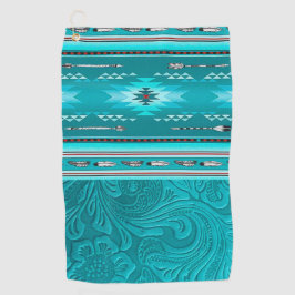 Navajo Tribal Turquoise Imitate Leather Tool Golfhandtuch