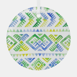 Navajo-Tribut: Wasserfarbe Stammesmajestät Ornament Aus Glas