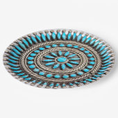 Navajo Turquoise Paper Plate Pappteller (Schrägansicht)