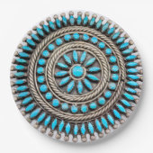 Navajo Turquoise Paper Plate Pappteller (Vorderseite)