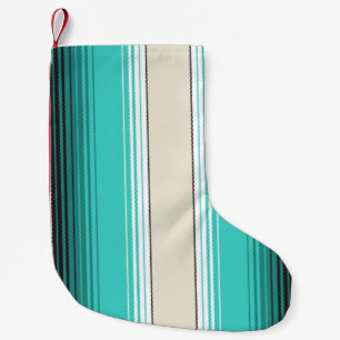 Navajo White, Turquoise Orange Mexican Blanket Ser Kleiner Weihnachtsstrumpf
