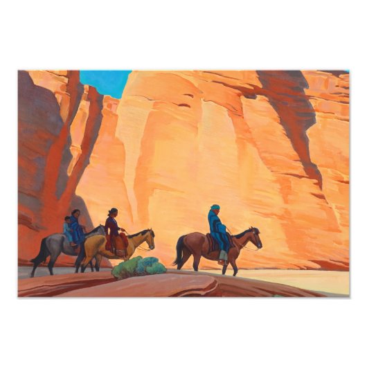 Navajos in einem Canyon, 1945 von Maynard Dixon Fotodruck (Vorne)