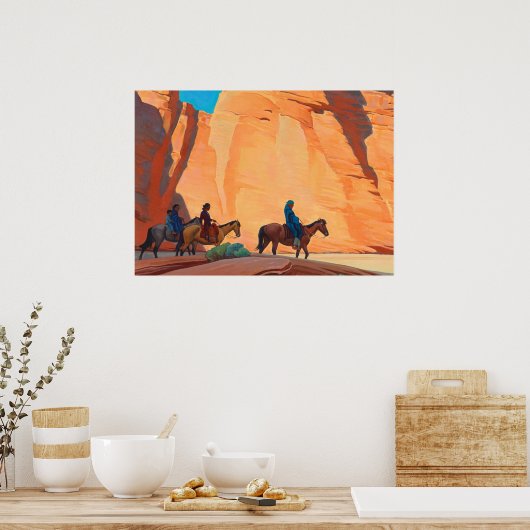 Navajos in einem Canyon, 1945 von Maynard Dixon Poster (Küche)