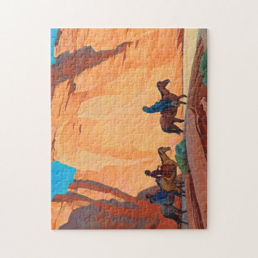 Navajos in einem Canyon, 1945 von Maynard Dixon Puzzle (Vertikal)