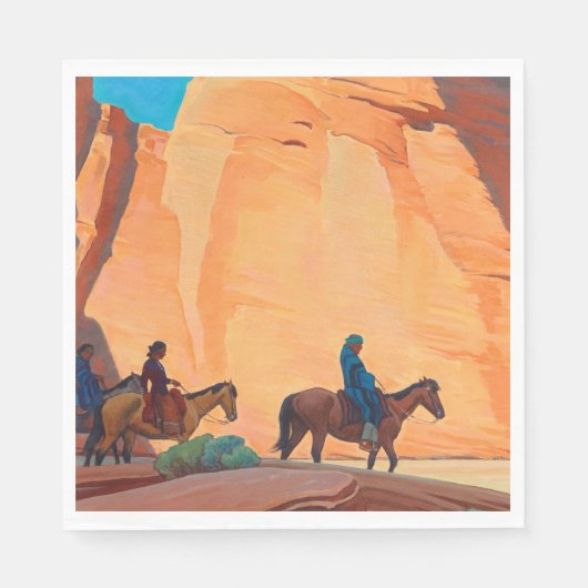 Navajos in einem Canyon, 1945 von Maynard Dixon Serviette (Vorderseite)