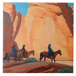 „Navajos in einem Canyon“ von Maynard Dixon Fliese