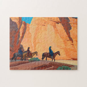Navajos in einem Canyon von Maynard Dixon Puzzle