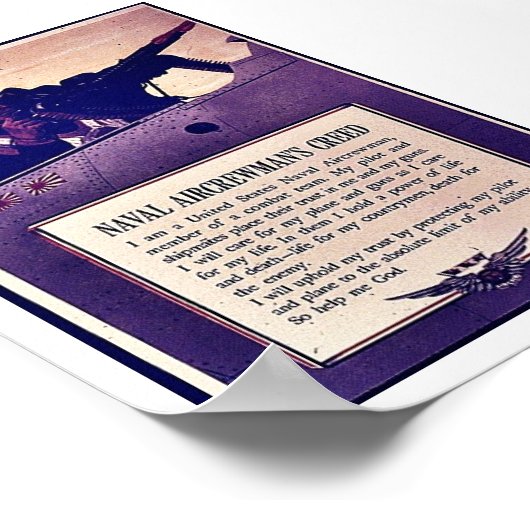 Naval Aircrewman'a Creed Poster (Ecke)