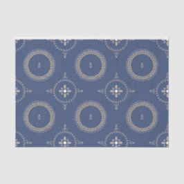 Naval Blue Eleganmental Ornamental Floral Seidenpapier