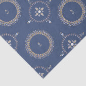 Naval Blue Eleganmental Ornamental Floral Seidenpapier (Ausschnitt)