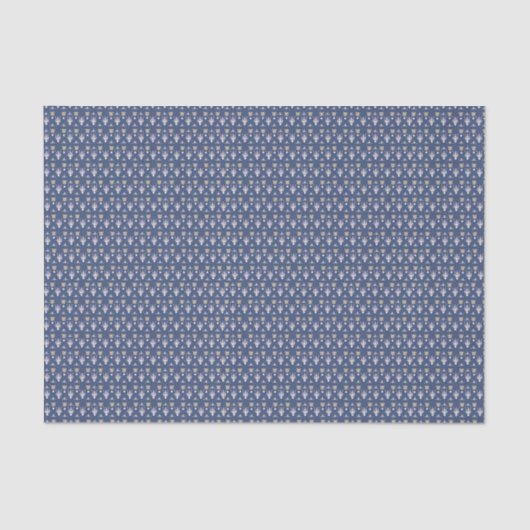 Naval Blue Elegant Ditsy Floral Seidenpapier (Vorderseite)