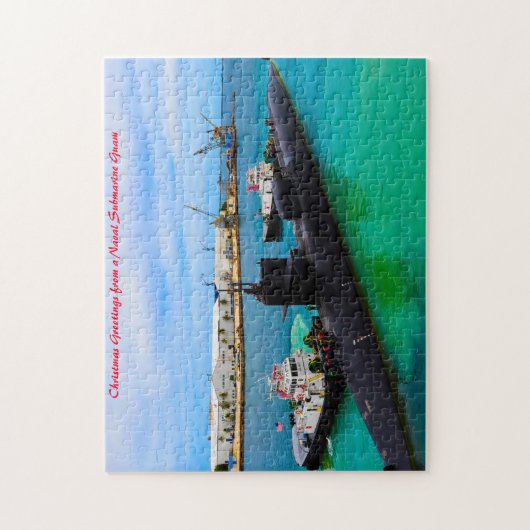 Naval Submarine Guam.Weihnachtsgrüße Puzzle (Vertikal)