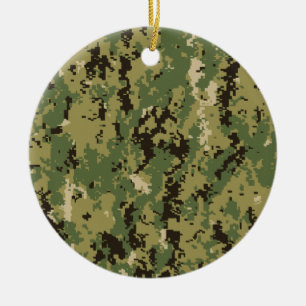Naval Woodland Camouflage Keramik Ornament