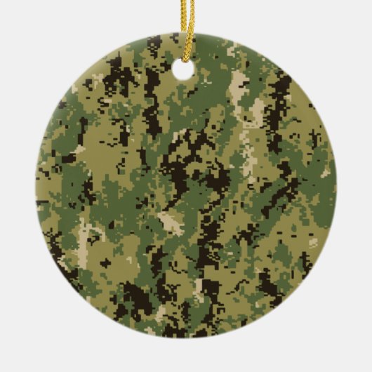 Naval Woodland Camouflage Keramik Ornament (Vorne)