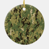 Naval Woodland Camouflage Keramik Ornament (Hinten)