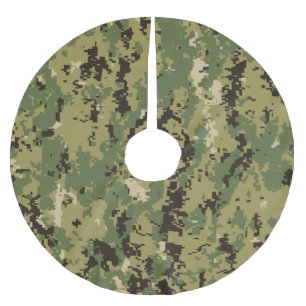 Naval Woodland Camouflage Polyester Weihnachtsbaumdecke