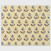 Naval Yellow Pup Annapolitan Geschenkpapier (Flach)
