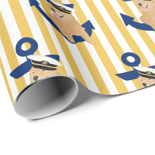 Naval Yellow Pup Annapolitan Geschenkpapier (Rolleneckpunkt)