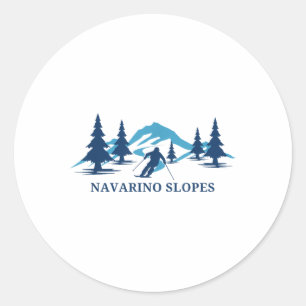 Navarino Pisten Wisconsin Skigebiet Skifahren Runder Aufkleber