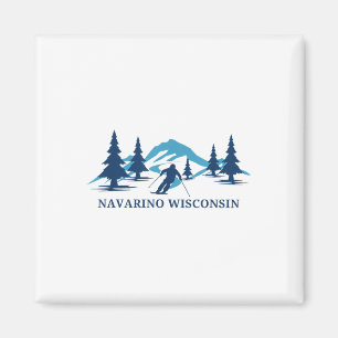 Navarino Wisconsin Ski Resort Skifahrer _1 Magnet