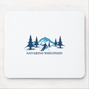 Navarino Wisconsin Ski Resort Skifahrer _1 Mousepad