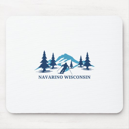 Navarino Wisconsin Ski Resort Skifahrer _1 Mousepad (Vorne)