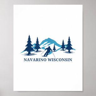 Navarino Wisconsin Ski Resort Skifahrer _1 Poster
