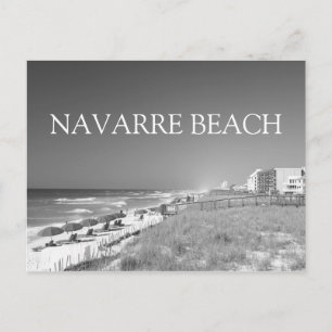 Navarra Beach Black / White Print Postcard Postkarte