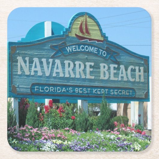 Navarra Beach, Florida, Begrüßungszeichen Rechteckiger Pappuntersetzer (Vorderseite)