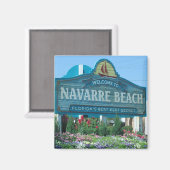 Navarra Beach, Florida, Welcome Sign Foto Magnet (Vorderseite/Rückseite)