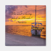 Navarra Florida Fire Sunset Square Magnet (Vorne)