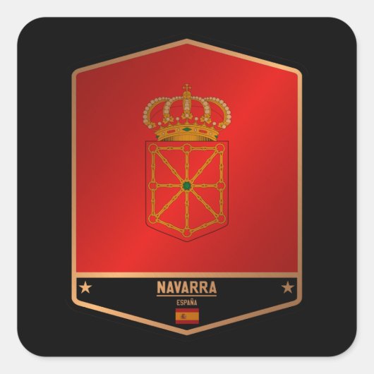 Navarra Quadratischer Aufkleber (Vorderseite)