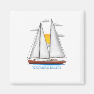 Navarre Beach Coastal Nautical Segelschiff Magnet