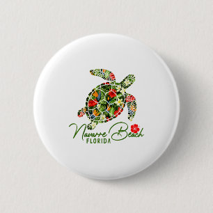 Navarre Beach Florida Meeresschildkröte Tropischer Button