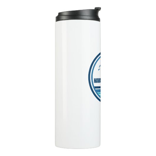 Navarre Beach Florida Palm Tree Birds Thermosbecher (Nach links gedreht)