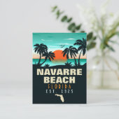 Navarre Beach Florida Retro Sunset Souvenirs Postkarte (Stehend Vorderseite)