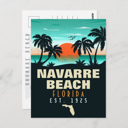 Navarre Beach Florida Retro Sunset Souvenirs Postkarte (Vorne/Hinten)