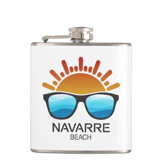 Navarre Beach Florida Sonnenbrille Flachmann (Vorderseite)