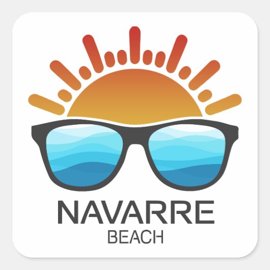 Navarre Beach Florida Sonnenbrille Quadratischer Aufkleber (Vorderseite)