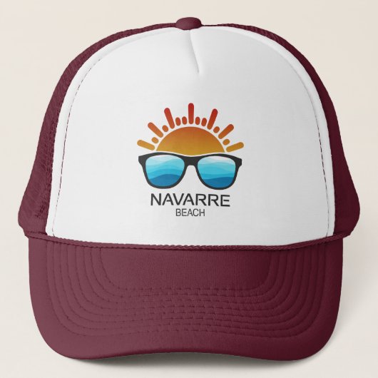 Navarre Beach Florida Sonnenbrille Truckerkappe (Vorderseite)
