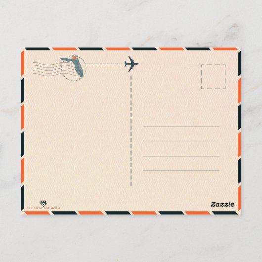 Navarre Beach Florida Tropical Palm Tree 1950s Postkarte (Rückseite)