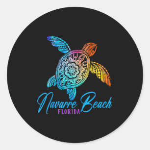 Navarre Beach Tie Dye Meeresschildkröte Florida Ur Runder Aufkleber