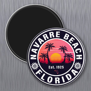Navarre Florida Beach Retro Sunset Palm Trees 60er Magnet