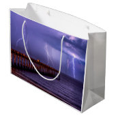 Navarre Florida Lightning Storm Große Geschenktüte (Rückseite Schrägansicht)