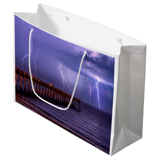 Navarre Florida Lightning Storm Große Geschenktüte (Vorderseite Schrägansicht)
