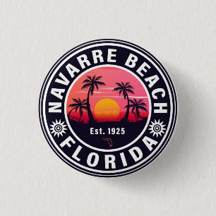 Navarre Florida Strand Retro Sonnenuntergang Palme Button