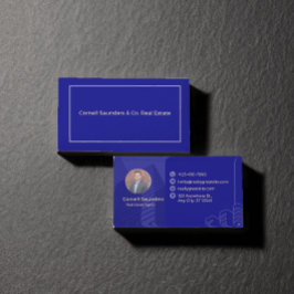 Nave Blue Minimalistisch Real Anwesen Agent Visitenkarte