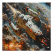 Nave espacial futurista en combate intergaláctico poster (Vorderseite)